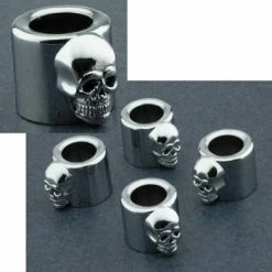 V-Twin Manufacturing Skull Pushrod Cover Spring Cups